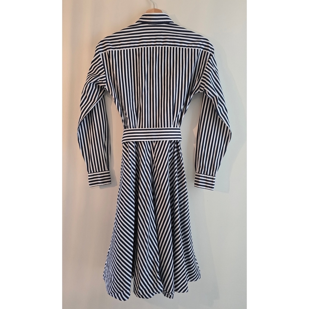 POLO Ralph Lauren • Navy and White Striped Shirt Dress - Picture 2 of 5